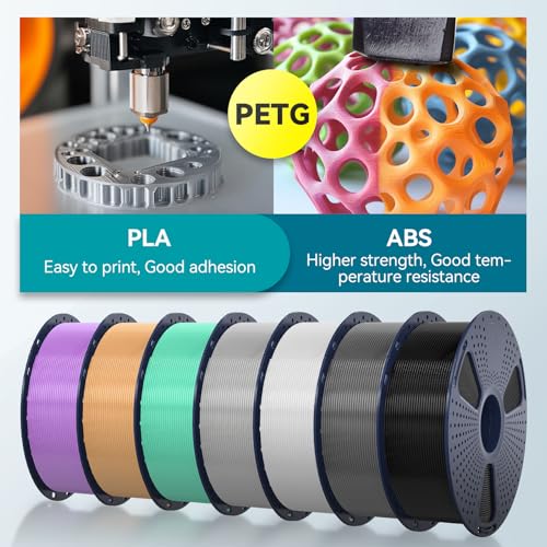 PETG Filament 1.75mm - 1kg(2.2lbs) Elite 3D Printer Filament, 1.75mm Dimensional Accuracy +/- 0.02mm, White