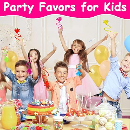 200PCS Glitter Sticky Hand Party Favors for Kids Birthday Supplies Goodie Bag Stuffers Classroom Treasure Box Carnival Prizes Bulk Goody Treat Gift Trinkets Stuff Pinata Fillers Mini Stretchy Toys