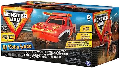 Monster Jam, Official El Toro Loco Remote Control Monster Truck for Boys and Girls, 1:24 Scale, 2.4 GHz, Kids Toys for Ages 4 and Up