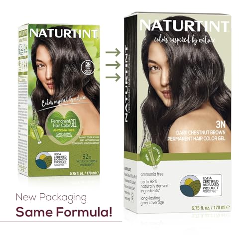 Naturtint 3N Dark Chestnut Brown Permanent Hair Color (Pack of 6), Ammonia Free, Vegan, Cruelty Free, up to 100% Gray Coverage, Long Lasting Results (Packaging may vary)
