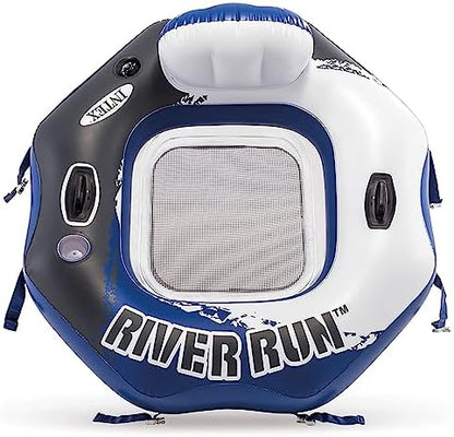 Intex 58854EP River Run Connect Inflatable Floating Lounge: Comfortable Backrest – Built-in Cup Holder – Durable Grab Handles – Easy-to-Use Connectors – 220lb Weight Capacity