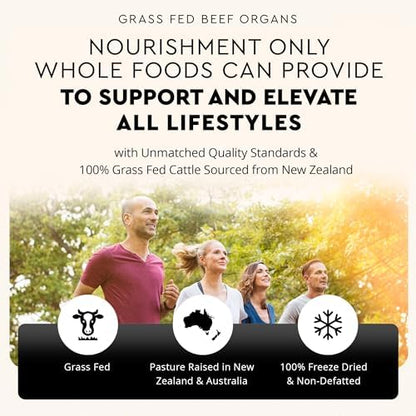 Ancestral Supplements Grass Fed Beef Organ Supplement, Supports Whole Body Wellness with Proprietary Blend of Liver, Heart, Kidney, Pancreas, Spleen, Freeze-Dried Beef, Non-GMO, 180 Capsules