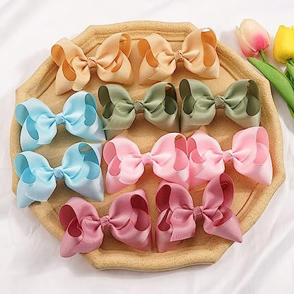 CÉLLOT 50 Pieces 4.5 Inch Hair Bows for Girls Clips Grosgrain Ribbon Boutique Hair Bow Alligator Clips For Girls Teens Toddlers Kids in Pairs