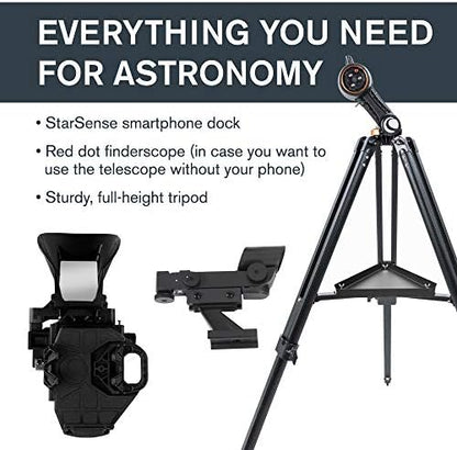 Celestron StarSense Explorer DX 130AZ App-Enabled Telescope – 130mm Newtonian Reflector with Smartphone Dock & StarSense App – iPhone & Android Compatible – Easy-to-Use for Beginners
