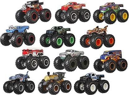 Hot Wheels Monster Trucks, Set of 12 1:64 Scale Die-Cast Toy Trucks for Kids and Collectors, Styles May Vary (Amazon Exclusive)