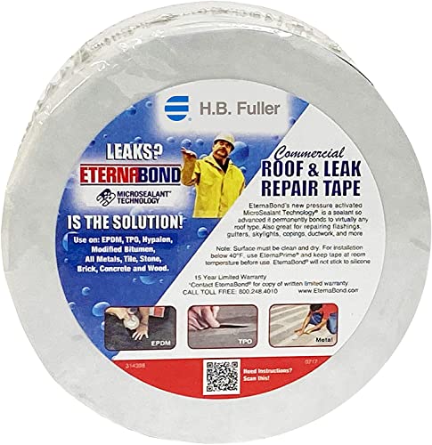 EternaBond RoofSeal Black 4" x50' MicroSealant UV Stable RV Roof Seal Repair Tape | 35 mil Total Thickness - EB-RB040-50R - One-Step Durable, Waterproof and Airtight Sealant