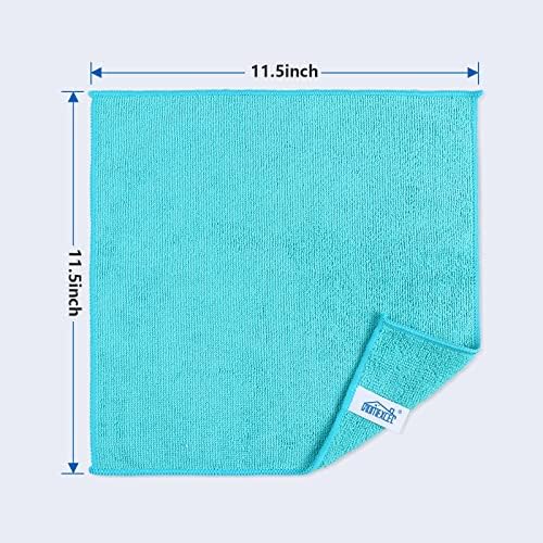 HOMEXCEL Microfiber Cleaning Cloth,100 Pack Cleaning Rags, Cleaning Towels with 4 Color Assorted, 11.5"X11.5" Shop Towels (Green/Blue/Yellow/Pink)
