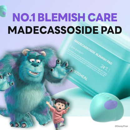 MEDIHEAL Madecassoside Toner Pads [Disney Pixar Edition] - Centella Asiatica to Improve Uneven Skin Tone - Vegan Face Gauze, Full size 100 + Refill 100 (200 pads)