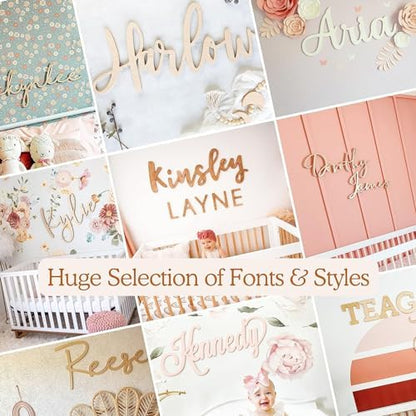 Custom Wood Name Sign for Nursery or Kids Room, Instant Font Preview, Multiple Styles Available Unpainted, Painted or Stained, Personalized Baby Gift (Style 9 - Popular Liam Font Only)