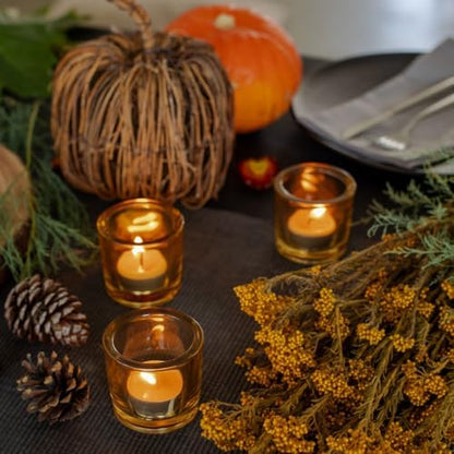 Bluecorn 100% Pure Beeswax Tealight Candles in Metal Cups | Natural Beeswax Candles, Handcrafted in Colorado | Long Burn (4-5 Hours) | Soy, Paraffin, & Fragrance Free, Bulk 24-Pack