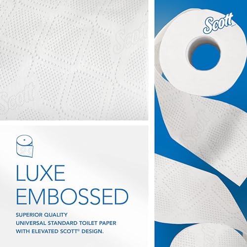 Scott Professional 100% Recycled Fiber Standard Roll Bulk Toilet Paper (13217), 2-Ply, Elevated Design, White, Individually Wrapped (80 Rolls of 473 Sheets, 37,840 Sheet Total)
