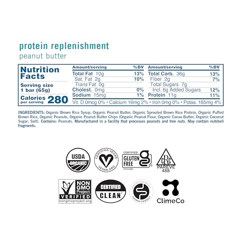 GoMacro MacroBar Organic Vegan Protein Bars - Peanut Butter (2.3 Ounce Bars, 12 Count)