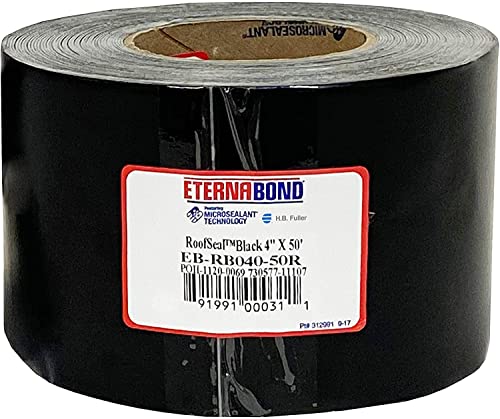 EternaBond RoofSeal Black 4" x50' MicroSealant UV Stable RV Roof Seal Repair Tape | 35 mil Total Thickness - EB-RB040-50R - One-Step Durable, Waterproof and Airtight Sealant