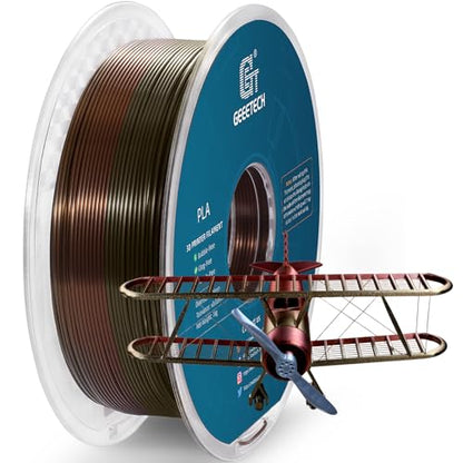 Geeetech Metal-Like Shiny Silk Bronze Rainbow 3D Printer PLA Filament,Shine Silky Metallic Printing Consumable 1.75mm,Dimensional Accuracy +/- 0.02 mm,1kg Spool (2.2lbs),Fit Most FDM Printer