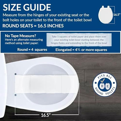 Bemis 400TTA Economy Durable Wood Toilet Seat, Made in USA, Round, White