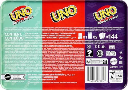 Mattel Games UNO Core & UNO Add-on Packs Tin