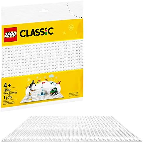LEGO Classic White Baseplate 11010 Creative Toy for Kids, Great Open-Ended Imaginative Play Builders (1 Piece)