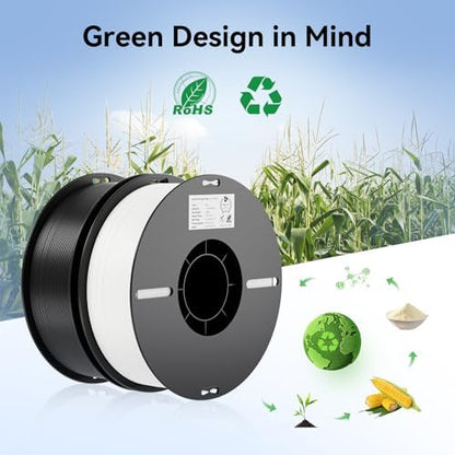 Creality 3D Printer Filament 1.75mm 4KG, PLA Filament Bulk +/- 0.02mm, 4 Pack 1kg Spool(2.2lbs) 3D Printing Filament Fits for Most FDM 3D Printers, 4 White