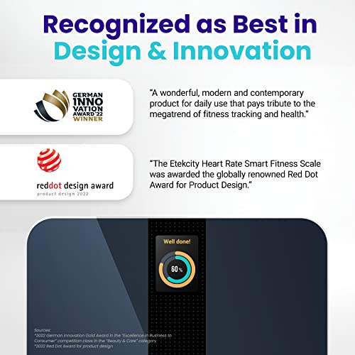 Etekcity Smart Scale for Body Weight Fat, Digital Bathroom Weighing Machine for Accurate BMI Muscle Mass Composition, Home Use Apple Health Compatible Fitness Equipment