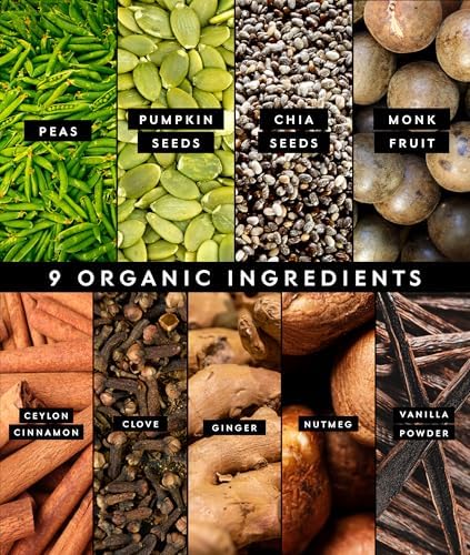 Truvani Vegan Pea Protein Powder | Pumpkin Spice | 20g Organic Plant Based Protein | 20 Servings | Keto | Gluten & Dairy Free | Low Carb | No Added Sugar