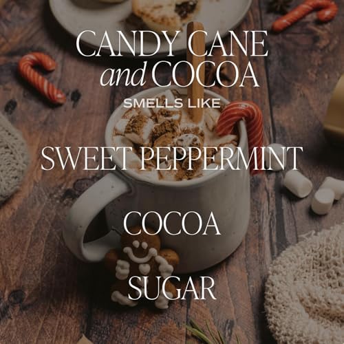 Sweet Water Decor Candy Cane and Cocoa Christmas Scented Candles - Christmas Stocking Stuffers Soy Candles Vanilla Scent - Christmas Candles with 70 Hours Burn Time - 15Oz Red Matte Jar Wax Candles