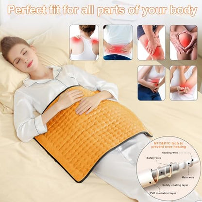 Heating Pad,Electric Heating Pads for Back,Hot Heated Pad for Abdomen,Shoulder,Knee,Multiple Temp and Auto Shut Off