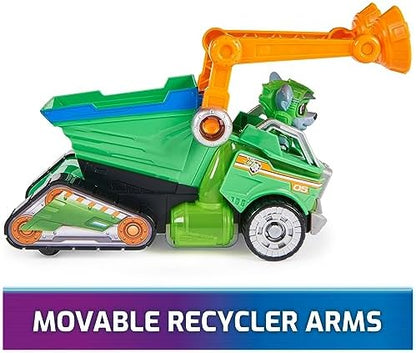 Paw Patrol: The Mighty Movie, Toy Garbage Truck Recycler with Rocky Mighty Pups Action Figure, Lights and Sounds, Kids Toys for Boys & Girls 3+