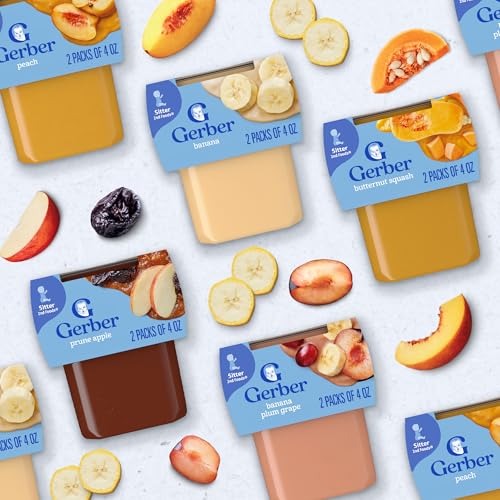 Gerber Stage 2 Baby Food, Sweet Potato Puree Tubs, No Added Salt, No Artificial Colors or Flavors, Baby Puree, 16-Pack