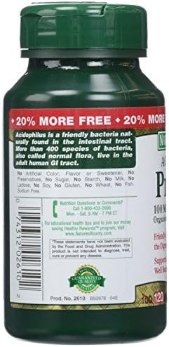 Nature's Bounty Acidophilus Probiotic , 120 Count (Pack of 3)
