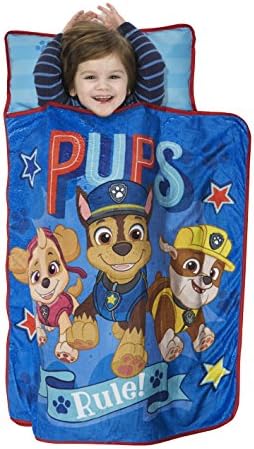 Paw Patrol We're a Team Toddler Nap-Mat Set– Quilted Nap Mat with Built-in Pillow and Plush Blanket – Portable Nap Mat for Daycare, Preschool, Sleepovers & Travel – for Boys or Girls