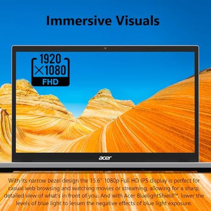 Acer Aspire Go 15 AI Ready Laptop | 15.6" Full HD (1920 x 1080) IPS Display | Intel Core 3 Processor N355 | Intel Graphics | 8GB DDR5 | 128GB UFS | Wi-Fi 6 | Windows 11 Home in S Mode | AG15-32P-39R2