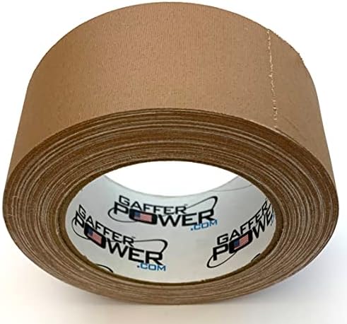 Gaffer Power Real Professional Grade Gaffer Tape, Made in The USA, Heavy Duty Gaffers Tape, Non-Reflective, Multipurpose. (2 Inches x 30 Yards, Tan)