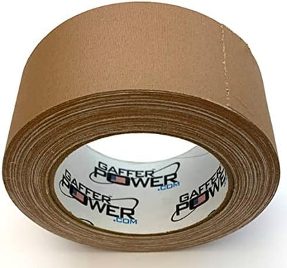Gaffer Power Real Professional Grade Gaffer Tape, Made in The USA, Heavy Duty Gaffers Tape, Non-Reflective, Multipurpose. (2 Inches x 30 Yards, Tan)