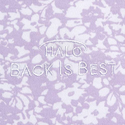 HALO SleepSack, 100% Cotton Wearable Blanket, Swaddle Transition Sleeping Bag, TOG 0.5, Aster Flowers-purple, Small, 0-6 Months