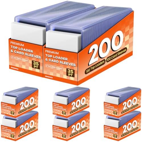 1600 Card Sleeves Top Loaders for Cards, 3" x 4" Hard Plastic Toploaders, Baseball Card Protectors, Trading Card Holder for Football Sports Cards (800 Toploaders + 800 Penny Sleeves)