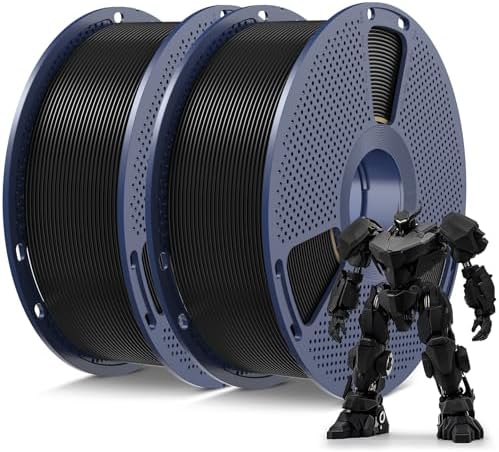 SUNLU PLA Filament 1.75mm, Premium PLA 3D Printer Filament, High Precision & Tangle-Free, 2-Pack (2kg Total, 1kg / Spool). (Black+Black)