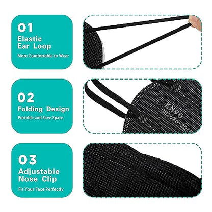 LEMENT KN95 Face Masks 100 Pack,5-Ply Breathable Cup Dust Disposable Masks For Adult,Teenager