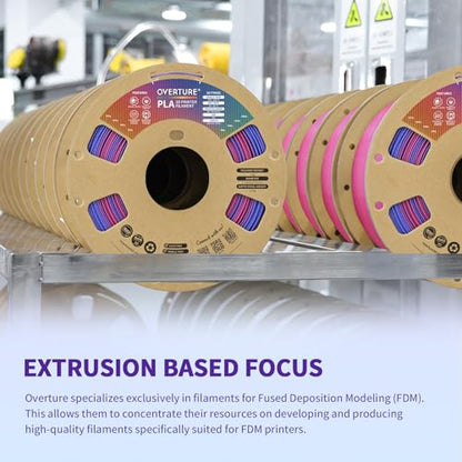 OVERTURE Rainbow PLA Filament 1.75mm, Neatly Wound 3D Printer Filament 1kg Spool (2.2lbs), Dimensional Accuracy +/- 0.02 mm, Fit Most FDM 3D Printers (Aurora Berry)