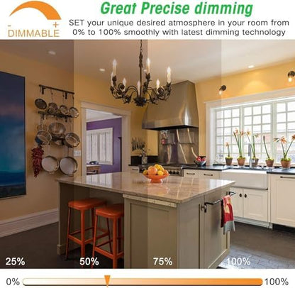 12-Pack Dimmable E12 LED Candelabra Bulbs 40Watt Equivalent, 2700K Warm White, 450Lumens, 4W B11 Vintage Chandelier Light Bulbs, LED Filament Clear Glass Candle Lamp for Ceiling Fan Home Decor1