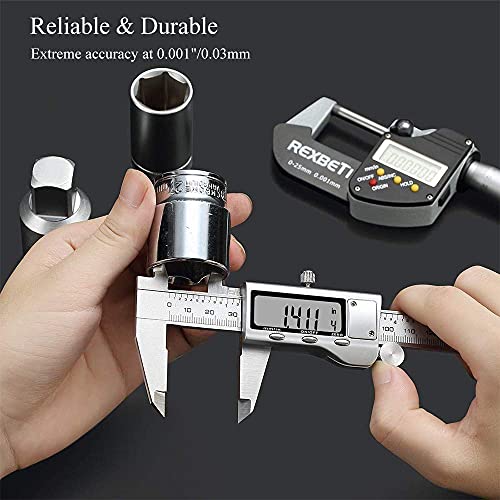 Digital Caliper, IP54 Waterproof Stainless Steel Caliper Measuring Tool, Vernier Caliper with Huge LCD Screen, Auto - Off Feature, Inch and Millimeter Conversion (6 Inch /150 mm)