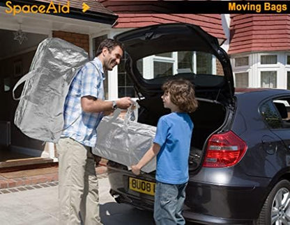 SpaceAid Heavy Duty Moving Bags, Extra Large Storage Totes W/Backpack Straps Strong Handles & Zippers, Alternative to Moving Boxes, Packing & Moving Supplies, Gley (8 Pack)