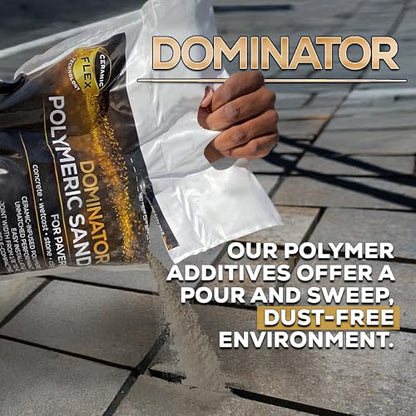 10 Pound Gray Beige DOMINATOR Polymeric Sand with Revolutionary Ceramic Flex Technology for Stabilizing Paver Joints/Gaps, 1/8” up to 4”, Professional Grade Results