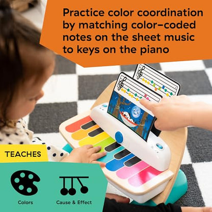 Baby Einstein and Hape Magic Touch Wooden Toy Piano, Montessori Musical Learning Toy for Babies and Toddlers 6mo+