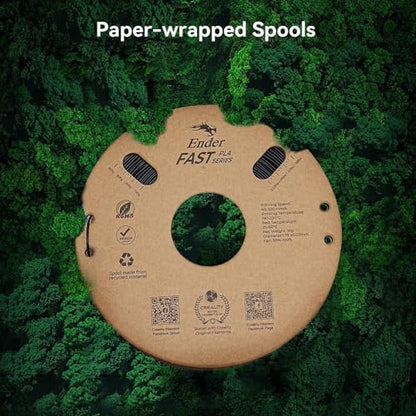CREALITY Ender Fast PLA Filament 1.75mm, High Speed Black PLA 3D Printer Filament, 1kg (2.2lb) Neatly Wound Cardboard Spool, Dimensional Accuracy +/- 0.03mm, Fit for Most Rapid FDM 3D Printers(White)