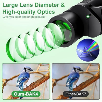 20x50 Binoculars for Adults,Compact Binocular High Power Easy Focus with Low Light Vision,Waterproof Binoculars for Bird Watching,Performances,Hunting,Sports Games,Travel with Carrying Bag
