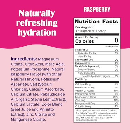 Ultima Replenisher Daily Electrolyte Powder Drink Mix – Sugar Free – Raspberry, 20 Stickpacks – Hydration Packets with 6 Key Electrolytes and Trace Minerals – Keto Friendly, Vegan, Non-GMO