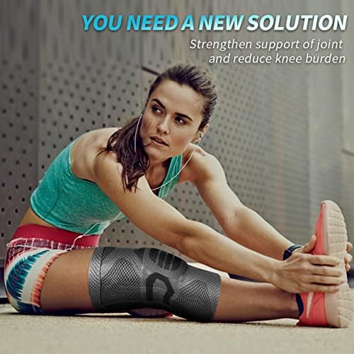NEENCA Professional Knee Brace for Pain Relief, Medical Knee Compression Sleeve, Knee Support with Horizontal Knit Tech for Meniscus Tear, ACL, Arthritis, Joint Pain, Runner, Workout- FSA/HSA APPROVED