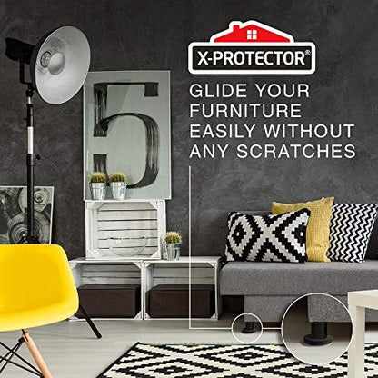 Felt Furniture Sliders Hardwood Floors X-PROTECTOR – 8 PCS 4 3/4 inch Furniture Sliders – Heavy Duty Felt Sliders Hard Surfaces – Move Your Furniture Easily & Safely!