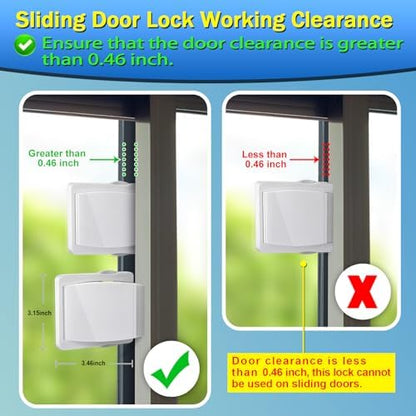 Sliding Door Lock, 6 Pack Child Safety Sliding Glass Door Lock for Sliding Glass Doors, Sliding Windows, Sliding Closet, etc. Easy to Installation Provides More Security for Your Baby and Pets