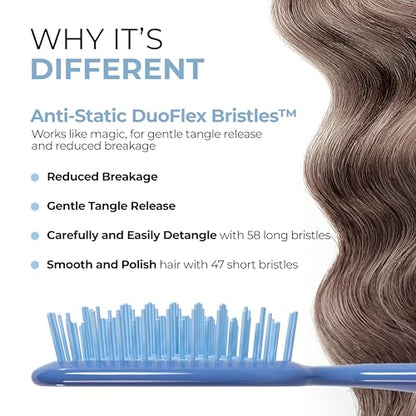FHI Heat UNbrush Detangling Brush for Pain-Free Brushing on All Wet or Dry Hair Types — Durable DuoFlex Anti-Static Bristles, Lightweight Handle, Vented Hair Brush